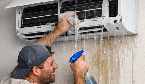 homeowner performing DIY AC Repair