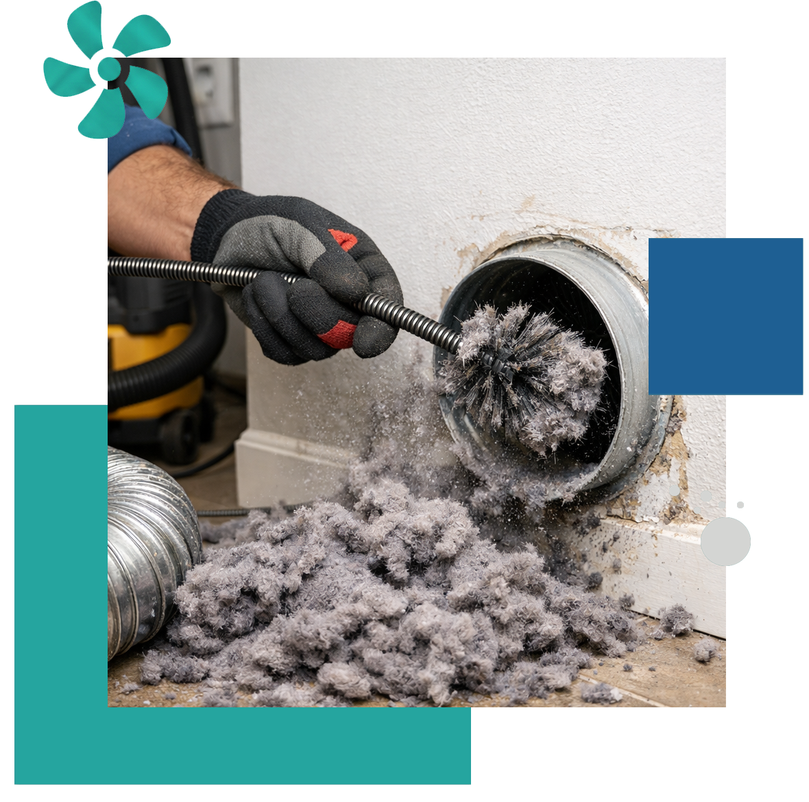 Dryer vent lint cleaning