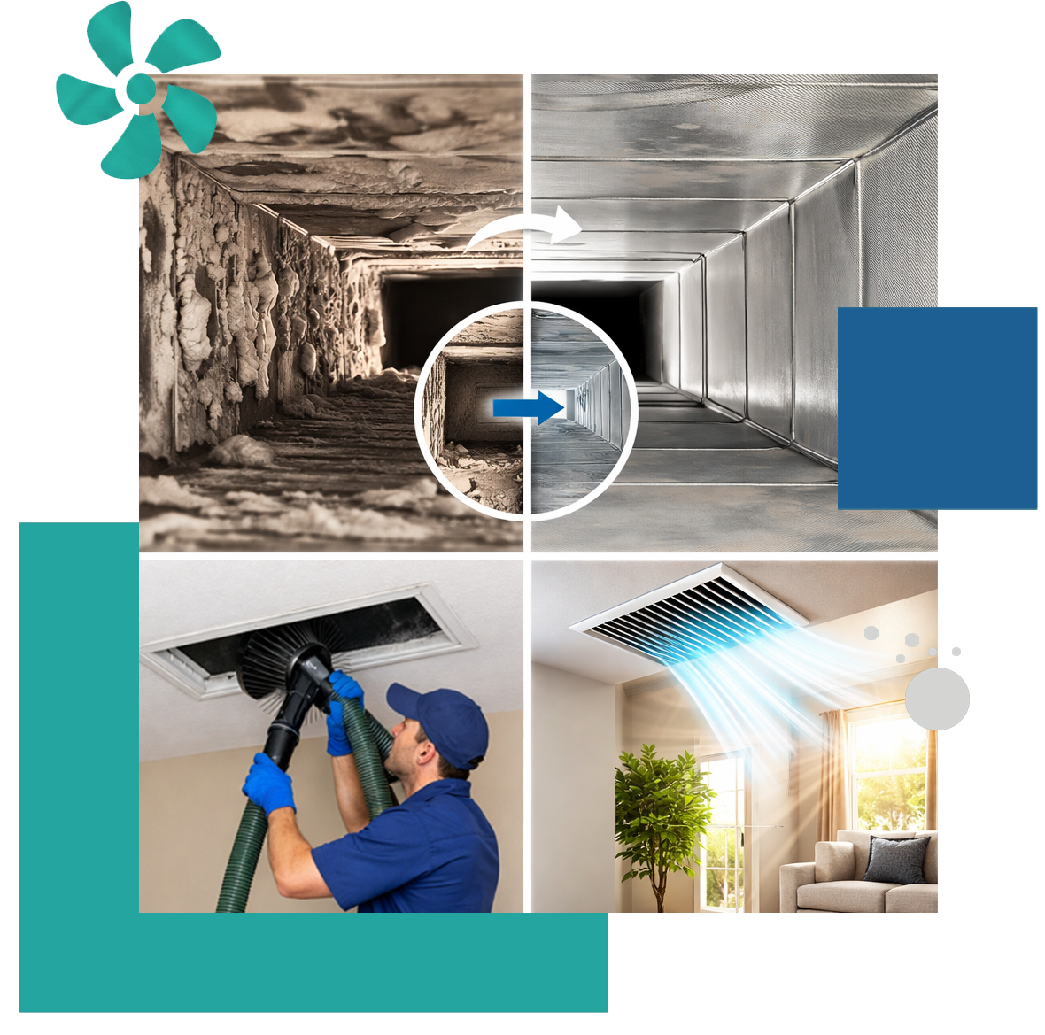 whole home air duct cleaning improving airflow Richardson TX